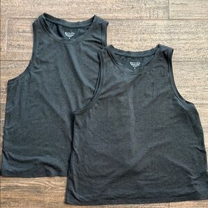 Athleta dark gray heather tanks x2